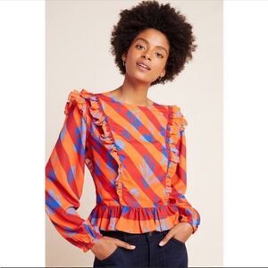 Anthropologie ruffle top NWOT 